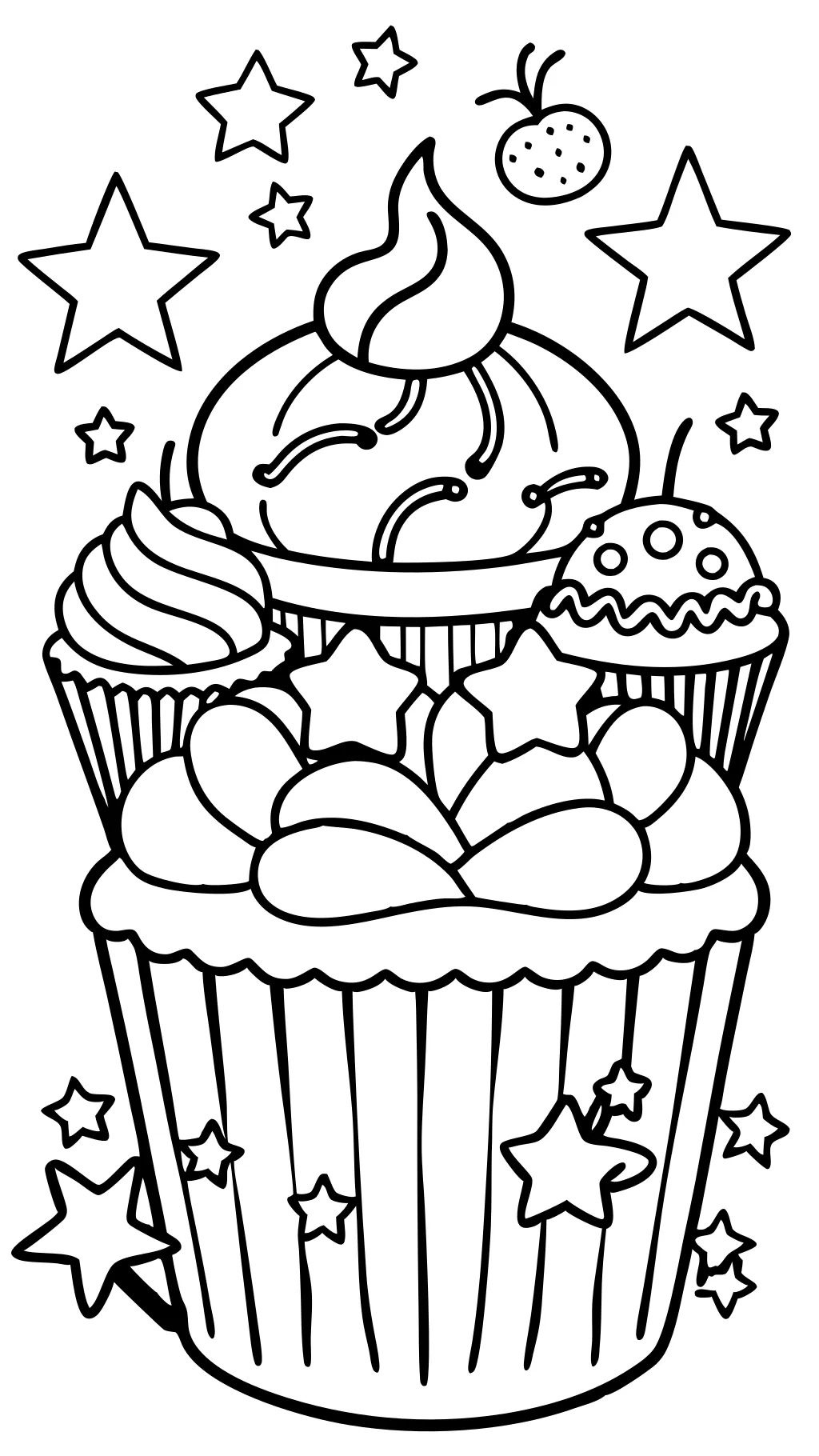 Páginas para colorear de cupcakes